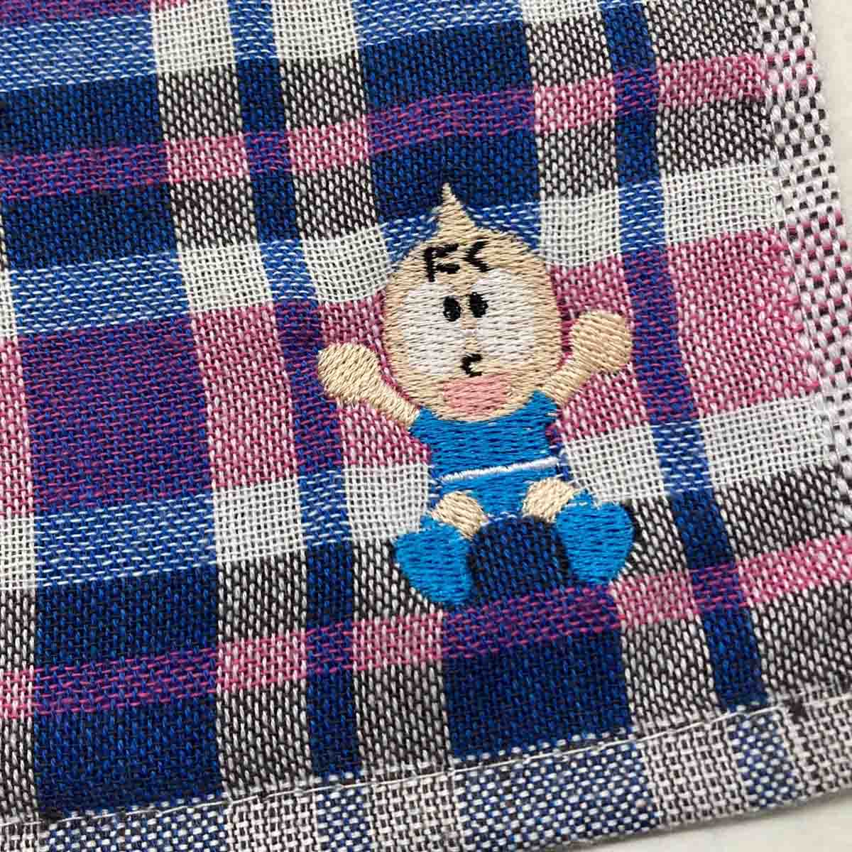 KMC ミート君 刺繍タオルハンカチ
